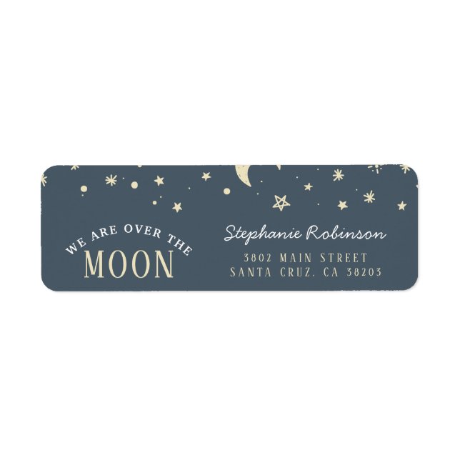 Trendy Wir sind über dem Mond Typografie Baby Dusc (Vorne)