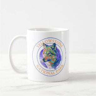 Trendy Wolf Art 3 Yellowstone Nationalpark Kreis Kaffeetasse