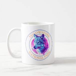 Trendy Wolf Art, Yellowstone Nationalpark, Circle Kaffeetasse
