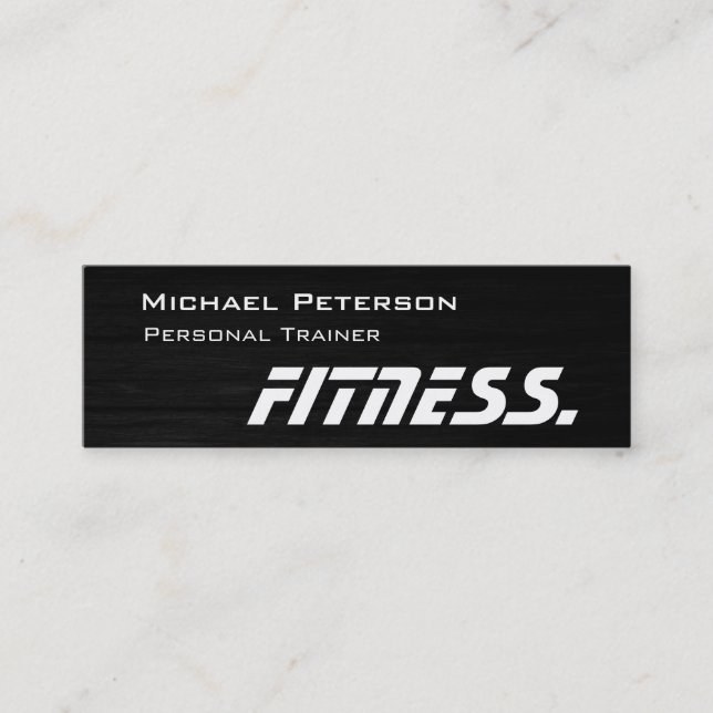 Trendy Wood Trainer Fitness Skinny Business Card Mini Visitenkarte (Vorderseite)