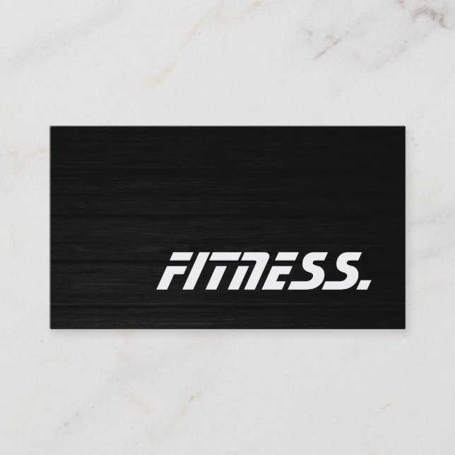 Trendy Wood Trainer Sport Fitness Business Card Visitenkarte (Vorderseite)