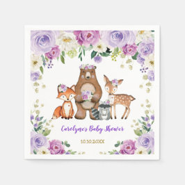 Trendy Woodland Baby Forest Animals Geburtstag Serviette