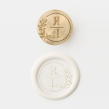 Trendy Wreath Wedding Logo Wax Siegel Briefmarke