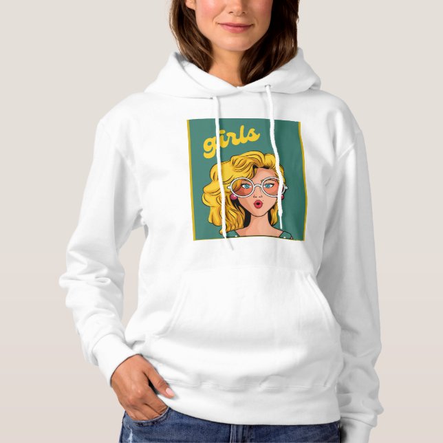 Trendy Yellow Girl Beautiful Hoodie (Vorderseite)