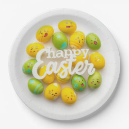 Trendy Yellow & Green  Easter Eggs Pattern Paper  Pappteller