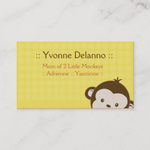 Trendy Yellow Monkey Business / Mommy Calling Card Telefonnummerkarte
