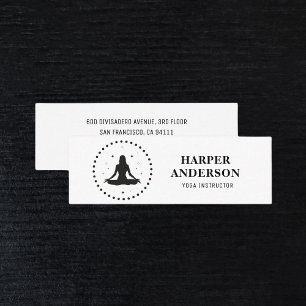 Trendy Yoga Instructor Berufliches Logogeschäft Mini Visitenkarte