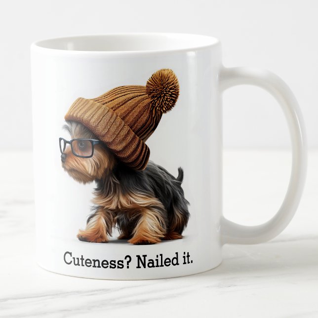 Trendy Yorkie mit Coolen Hipster Vibes Kaffeetasse (Von Creator hochgeladen)