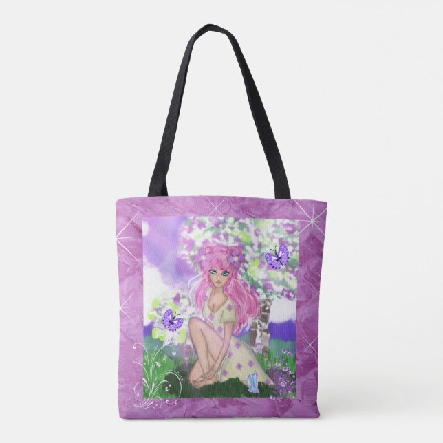 Trendy Young Girly Tote Bag oder Shopping-Tasche (Rückseite)