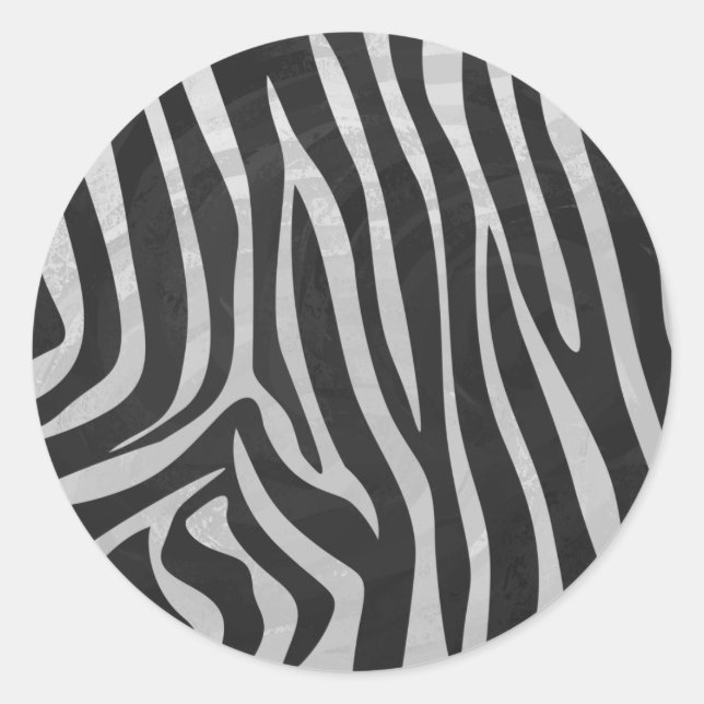 Trendy Zebra Animal Print Muster erstellt von Imag Runder Aufkleber (Vorderseite)