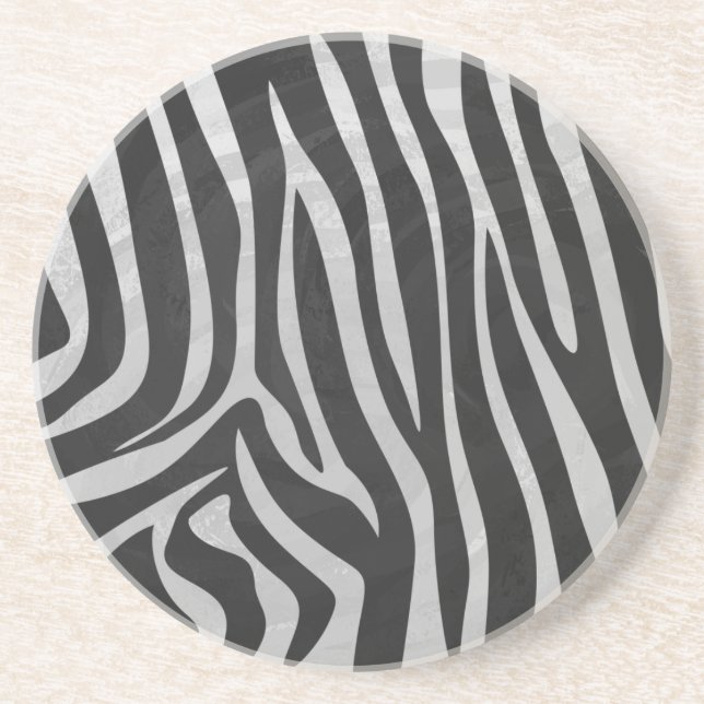 Trendy Zebra Animal Print Muster erstellt von Imag Sandstein Untersetzer (Vorne)