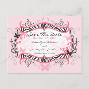 Trendy Zebra Frame Save the Date Einladung