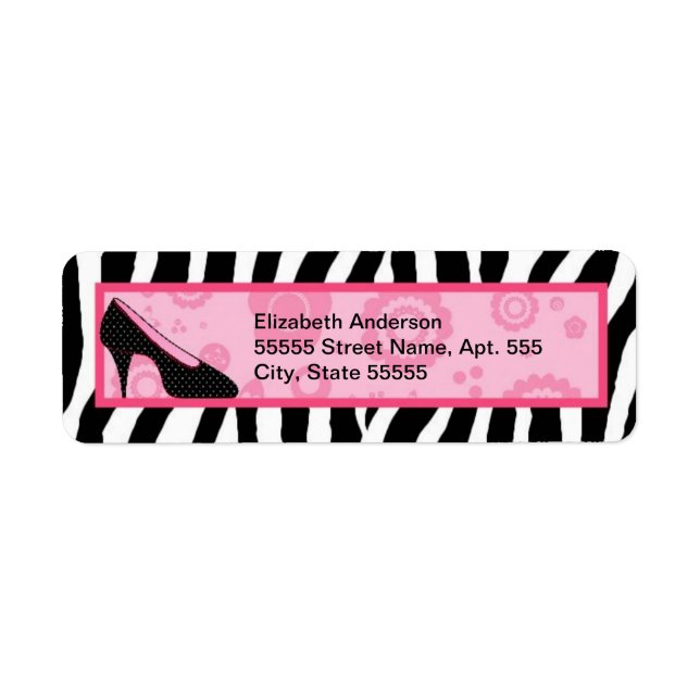 Trendy Zebra Girly Pink Schuhe mit Namen (Vorne)