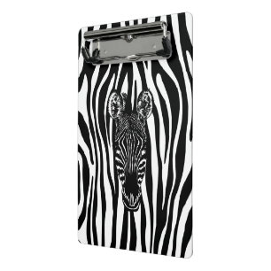 Trendy Zebra Herd auf Zebra Print Mini Klemmbrett