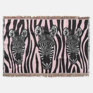 Trendy Zebra Herd auf Zebra Print Pink Decke