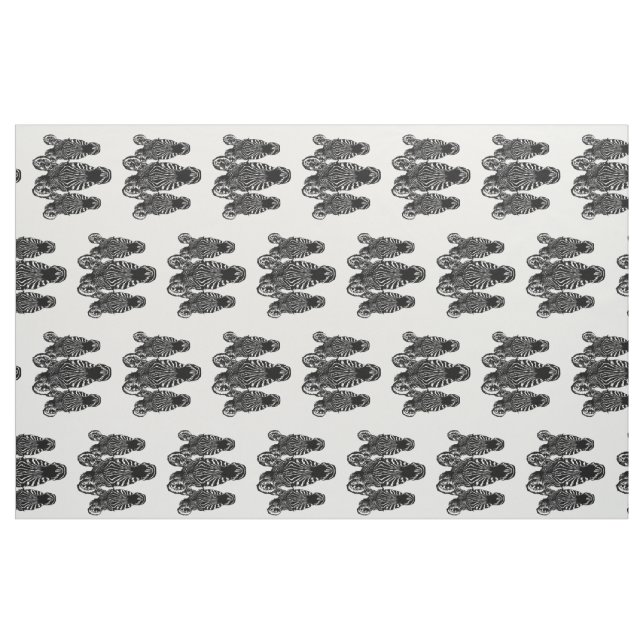 Trendy Zebra Herd auf Zebra Print Stoff (Fat Quarter (45,7 x 55,9 cm))