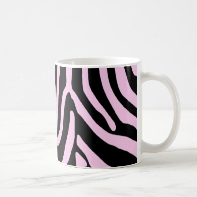 Trendy zebra pink monogram kaffeetasse (Rechts)
