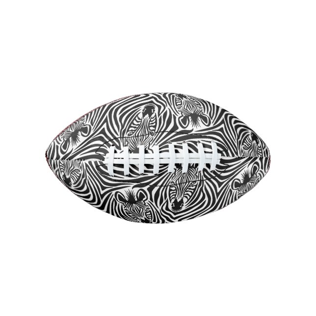 Trendy Zebra Print Black and White Pattern Football (Vorderseite)