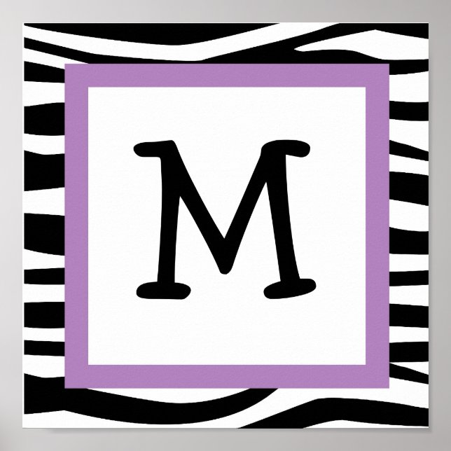 Trendy Zebra Print Kinderzimmer Wall Art Name Prin Poster (Vorne)