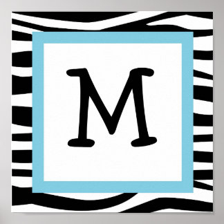 Trendy Zebra Print Kinderzimmer Wall Art Name Prin Poster
