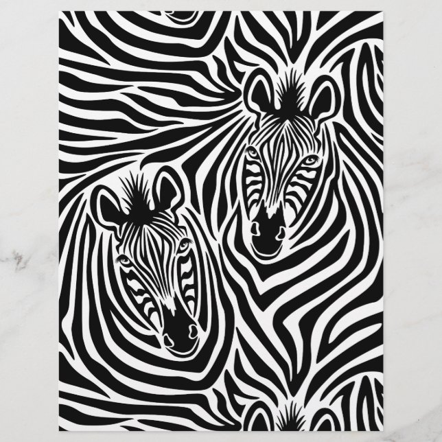Trendy Zebra Print Schwarzweiß-Muster (Vorderseite)