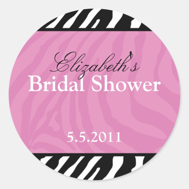 Trendy Zebra Stripe Anpassbare Gefälligkeitskleber Runder Aufkleber (Vorderseite)