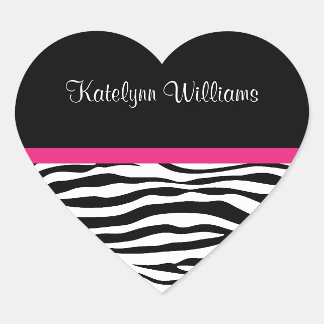 Trendy Zebra Stripe Personalisiert Sticker (Vorderseite)
