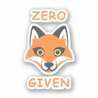 Trendy Zero Fox in der Phrase Emoji Cartoon Aufkleber