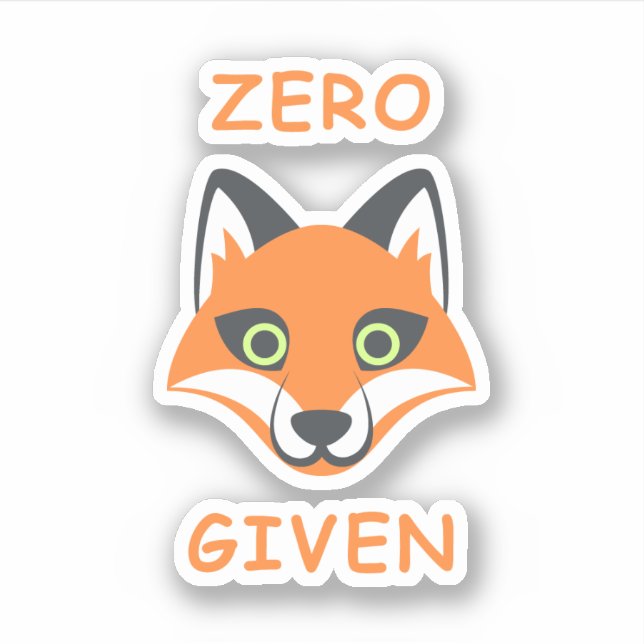 Trendy Zero Fox in der Phrase Emoji Cartoon Aufkleber (Vorderseite)