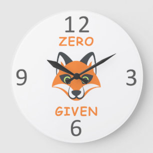 Trendy Zero Fox in der Phrase Emoji Cartoon Große Wanduhr