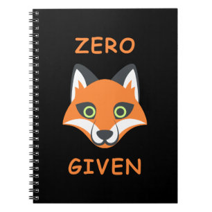 Trendy Zero Fox in der Phrase Emoji Cartoon Notizblock