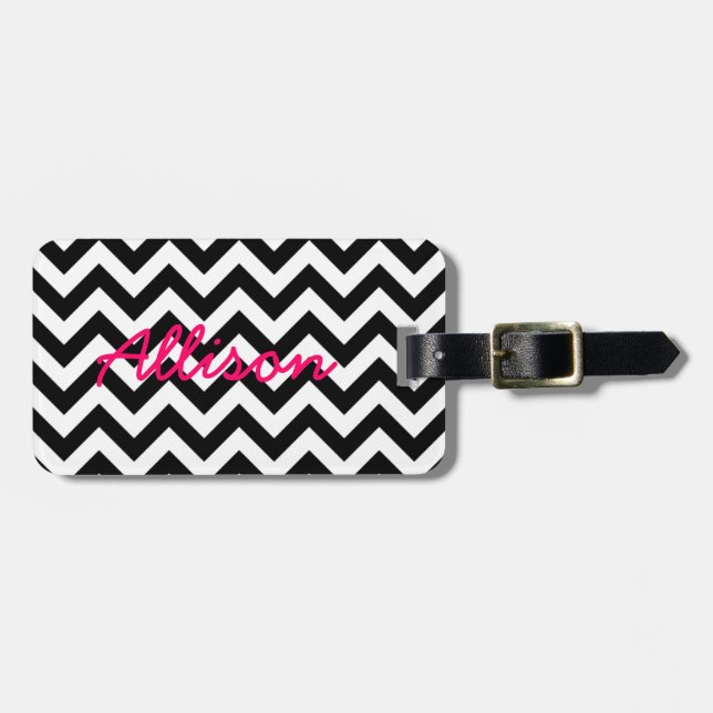 Trendy Zickzack Luggage Tag Gepäckanhänger (Vorderseite horizontal)