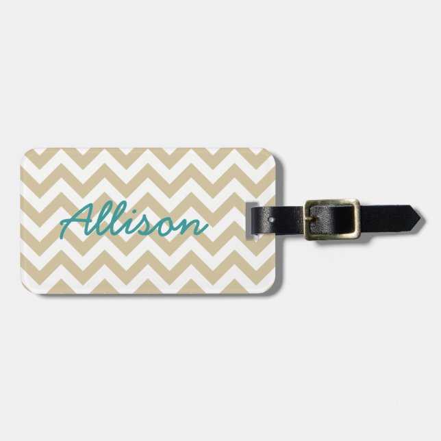 Trendy Zickzack Luggage Tag Gepäckanhänger (Vorderseite horizontal)