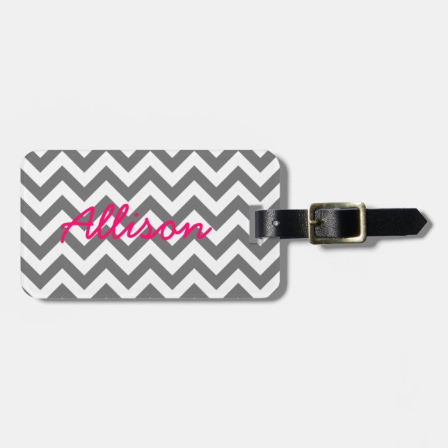 Trendy Zickzack Luggage Tag Gepäckanhänger (Vorderseite horizontal)