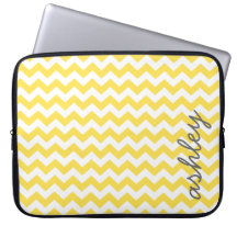 Trendy Zickzack Muster mit Namen - gelb grau