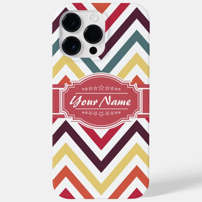 Trendy Zickzack Pattern mit Personalisiertem Namen Case-Mate iPhone Hülle (Rückseite)