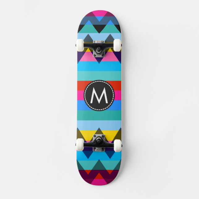 Trendy Zickzack Stripes Muster #27 Skateboard (Vorderseite)