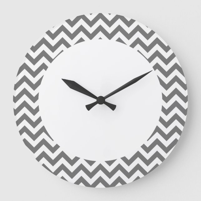 Trendy Zickzack Wand-Uhr Große Wanduhr (Vorderseite)