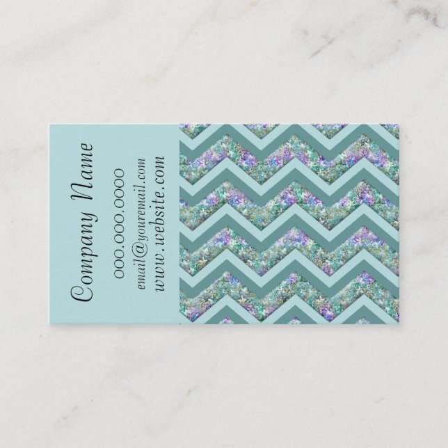 Trendy Zickzack Zig Zag Muster Business Card Visitenkarte (Vorderseite)