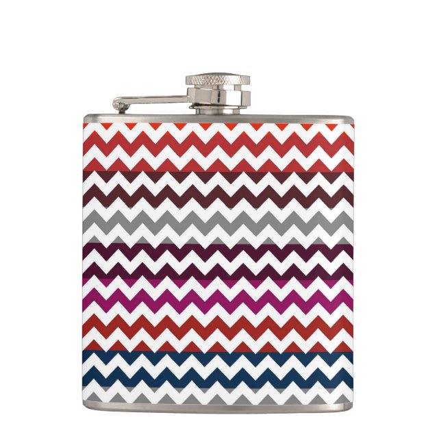 Trendy Zickzack Zigzag Pattern Flachmann (Vorderseite)