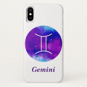 Trendy Zodiac Sign Gemini Lila Nebel Case-Mate iPhone Hülle