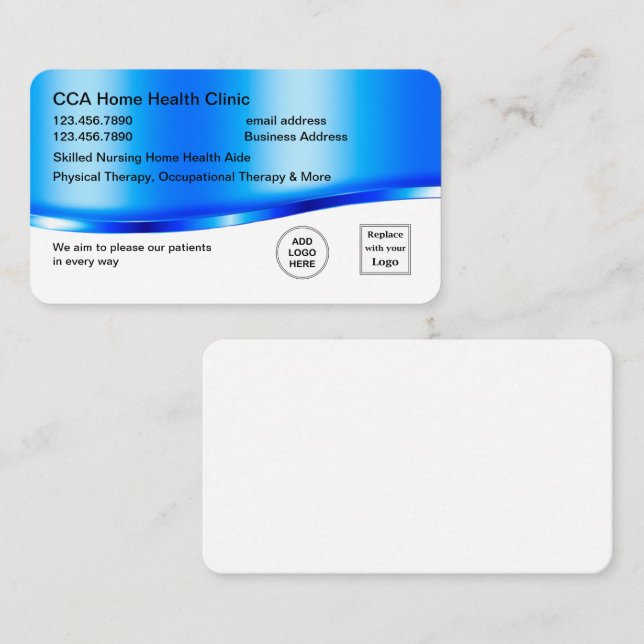 Trendy Zuhause Health Business Cards Visitenkarte (Vorne/Hinten)