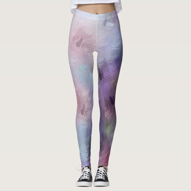 TrendyPink Lila Pastellfarben Vorlage Chic Leggings (Vorderseite)