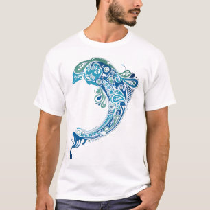 Trenino Türkis Dolphin Abstrakte Kunst, Dichtung u T-Shirt