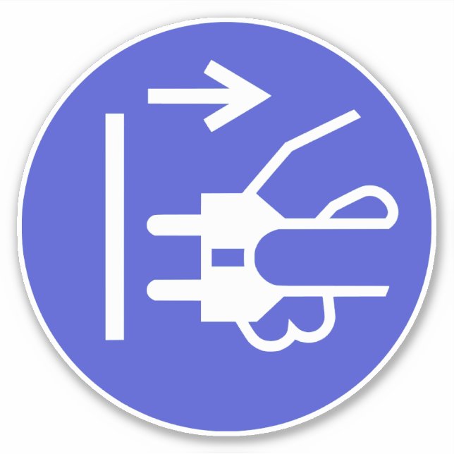 Trennen des Hauptsteckplatzes Aufkleber (Vorderseite)