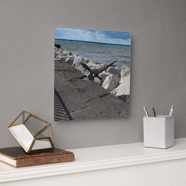 Trennung der Erie-Farben Quadratische Wanduhr (Büro)