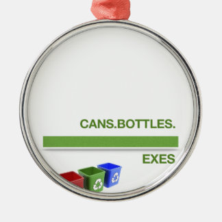 Trennung, die Slogan recycelt Silbernes Ornament