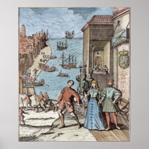 Trennung von Columbus mit Ferdinand und Poster