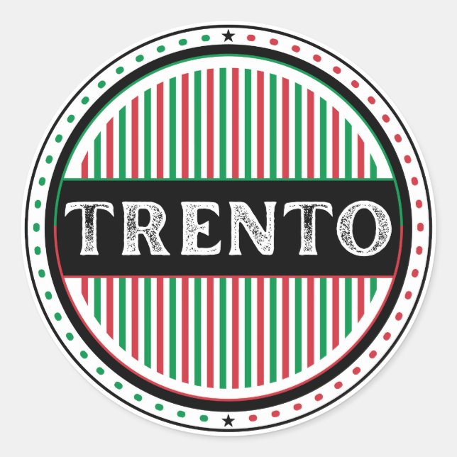 Trento City Pride Emblem – Italian Identity Runder Aufkleber (Vorderseite)