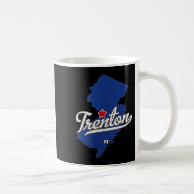 Trenton New Jersey Nj Map  Kaffeetasse (Rechts)